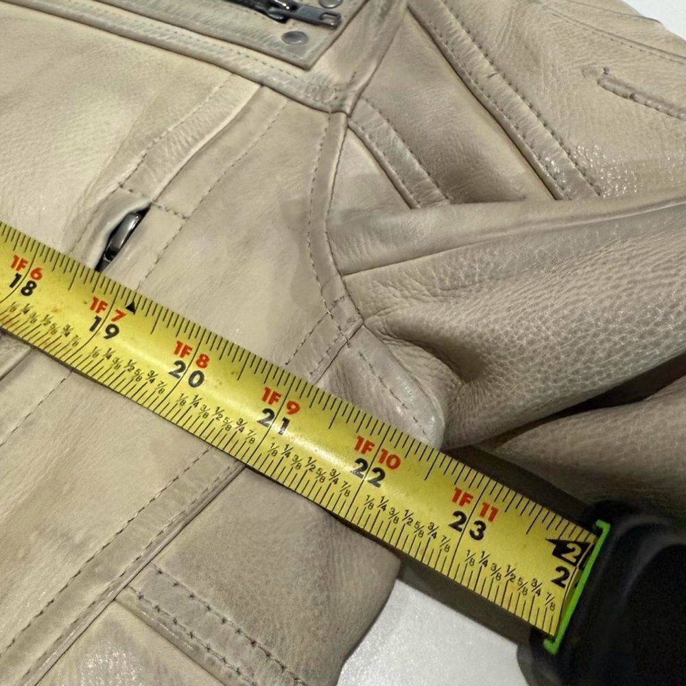 Men’s Excellent condition Moto leather jacket Beige/Tan Size M